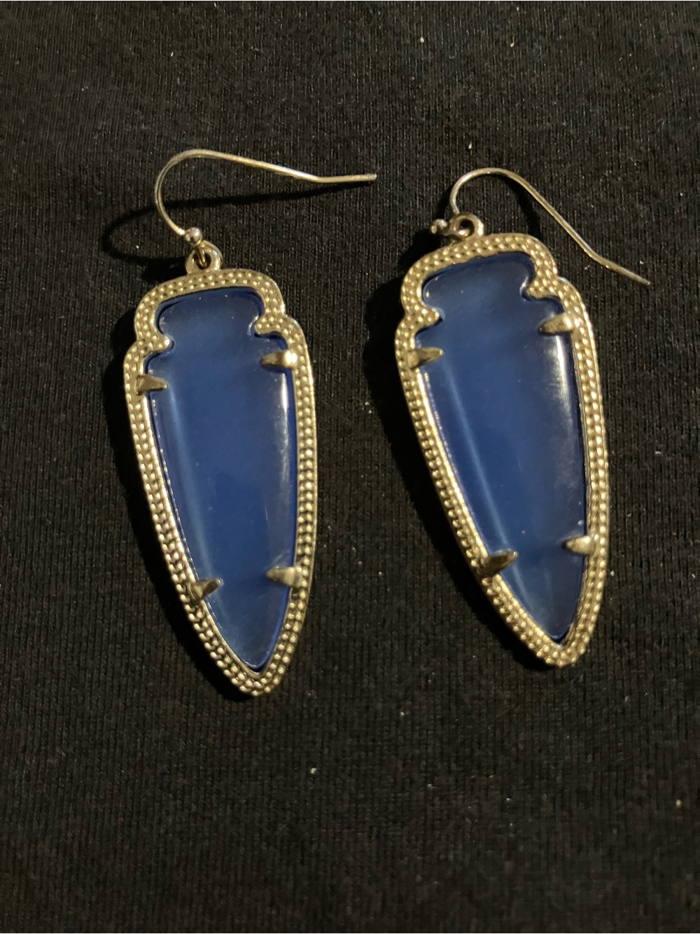 Kendra Scott Retired Skylar Arrowhead Drop Earrings Periwinkle Blue Cat's Eye